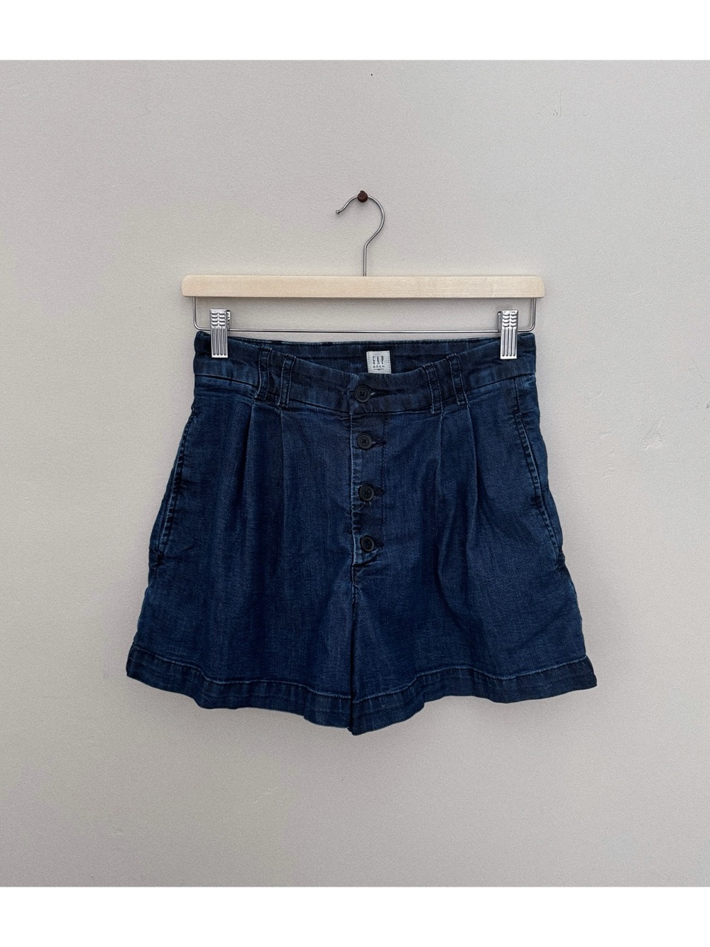 NWOT gap x dôen high rise pleated denim trouser shorts